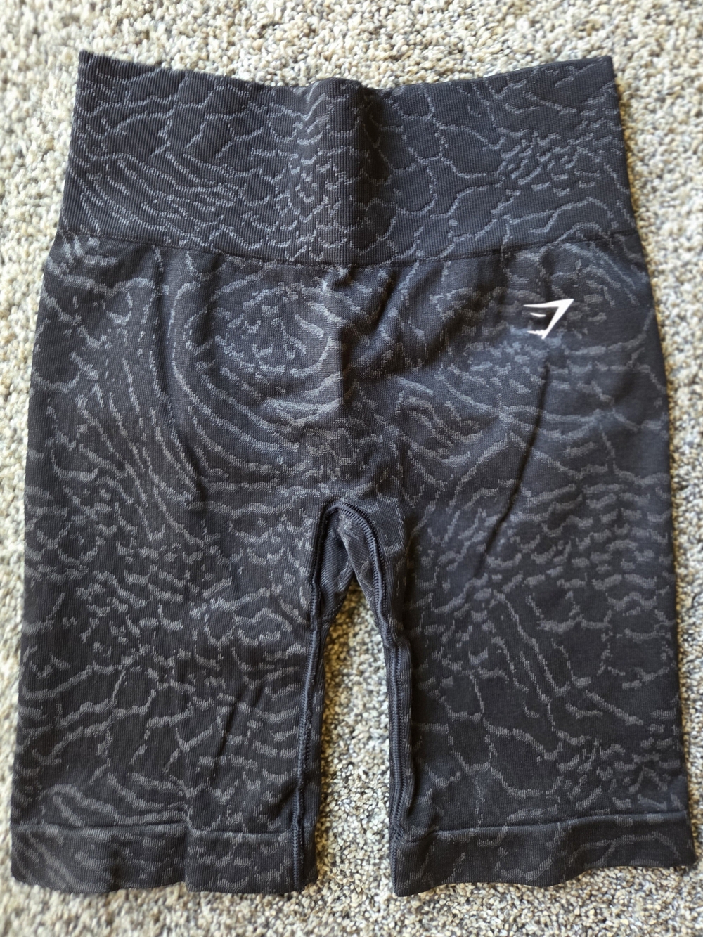 Gymshark Black Textured High-Waist Bike Shorts